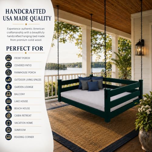 Amish Made Dark Green Full Bed Hanging Daybed Made in USA - Image 3