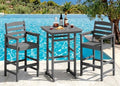 SERWALL 3 Pcs HDPE Bar Height Adirondack Chairs and Bar Table Set by SERWALL