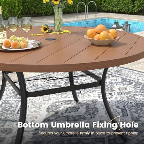 VICLLAX 50" Outdoor Round Patio Dining Table - Image 6