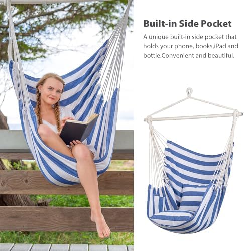 Hammock Chairs Swing with Steel Support Bar - Image 4