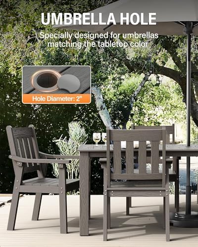 YEFU Outdoor Dining Set for 10, All-Weather HIPS, Aluminum Frame - Image 5