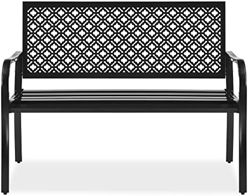 Best Choice Products Outdoor Bench 2-Person Metal Steel Benches Furniture by BestChoiceProducts