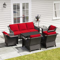 7 Piece Patio Furniture Set, Wicker Outdoor Conversation Set by Meetleisure-LeisureLiving