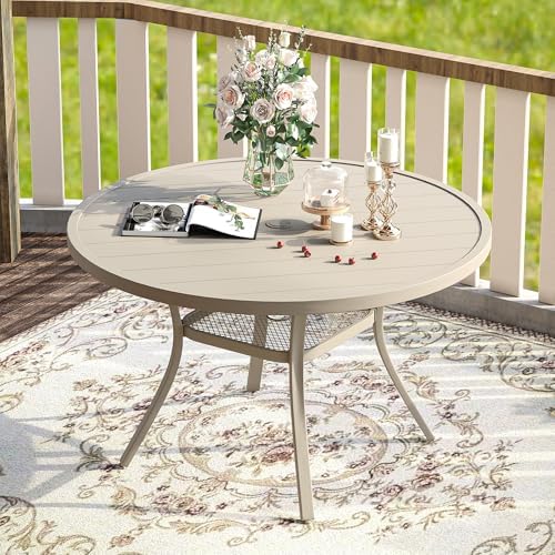 VICLLAX 47.2" Outdoor Round Patio Table by HOME