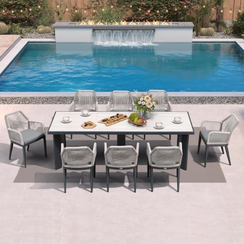 PURPLE LEAF 9 Pieces Patio Dining Set by PURPLELEAF