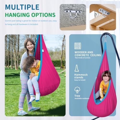 OUTREE Kids Pod Swing Seat, Cotton Sensory Swing - Image 2