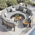 Luxury Patio Furniture Set for 8 People, 6-Piece Curved Patio Conversation Sets by ComfCove