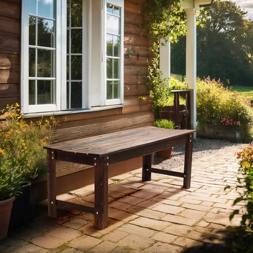 VINGLI Outdoor Wood Bench - Image 7
