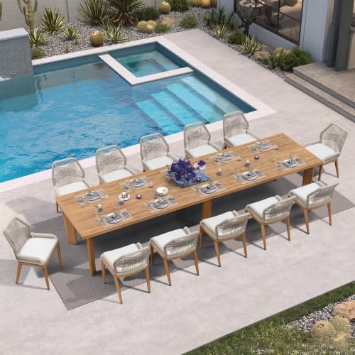 PURPLE LEAF 13 Pieces Patio Dining Set by PURPLELEAF