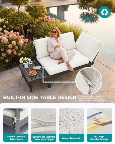 SERWALL HDPE 4-in-1 Convertible Outdoor Sofa - Image 7