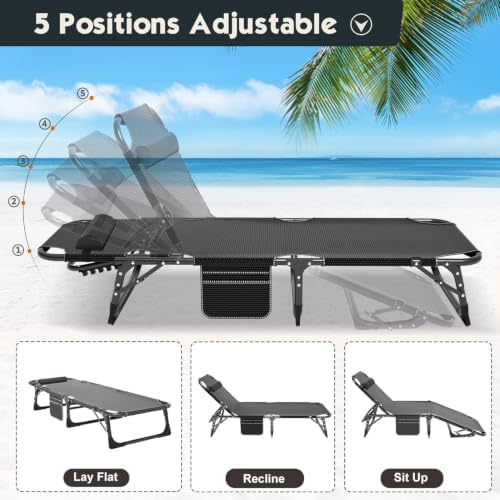 MOPHOTO 5-Position Folding Chaise Lounge Chair - Image 6