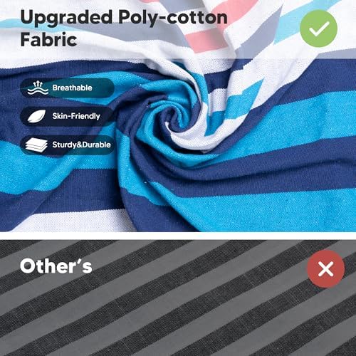 SUNCREAT Double Hammock Without Stand, Ocean Stripes - Image 5