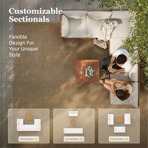 5-Piece Wicker Rattan Patio Sectional Set - Image 7