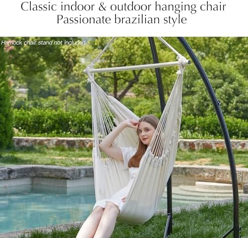 Hammock Chair Hanging Rope Swing - Image 2