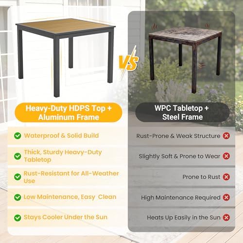 5-Pieces Aluminum Patio Table and Chairs Set, Outdoor Patio Furniture Set - Image 5