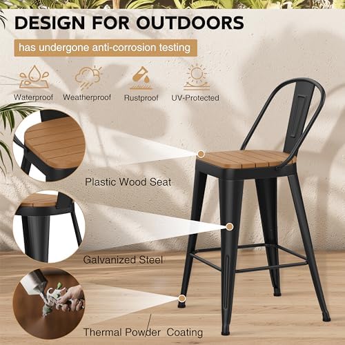Metal Bar Stools Set of 4 Counter Height Chairs - Image 5
