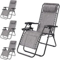 NEWBULIG Zero Gravity Chairs Set of 4, Folding Lounge Recliner Chair by NEWBULIG