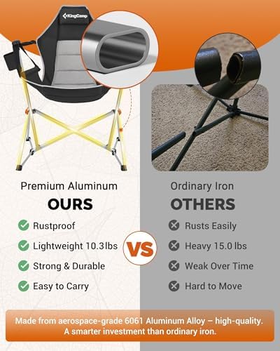 KingCamp Hammock Camping Chair, 10.3lbs Aluminum Lightweight Swing Chairs - Image 4