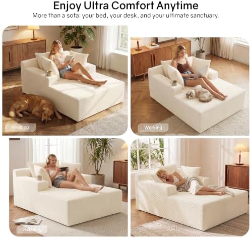 66" Chaise Lounge Chair Indoor, Oversized Boneless Lounge Chair - Image 6