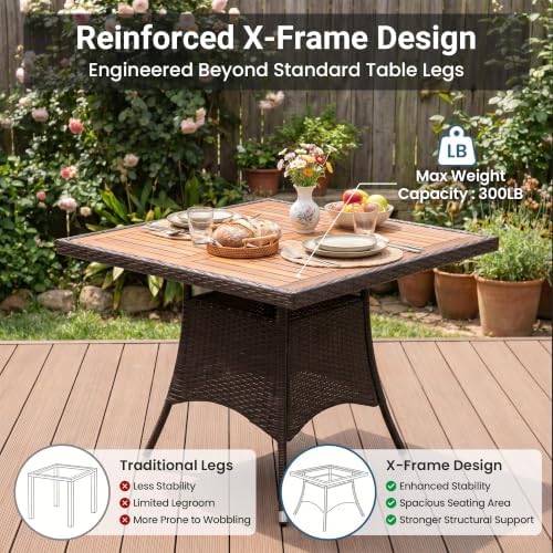 10-Pieces Ratton Patio Table and Chairs - Image 4