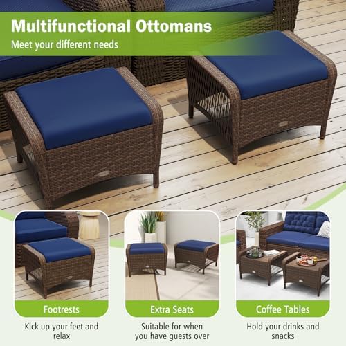 RELAX4LIFE 2-Piece Wicker Outdoor Ottoman - Image 6