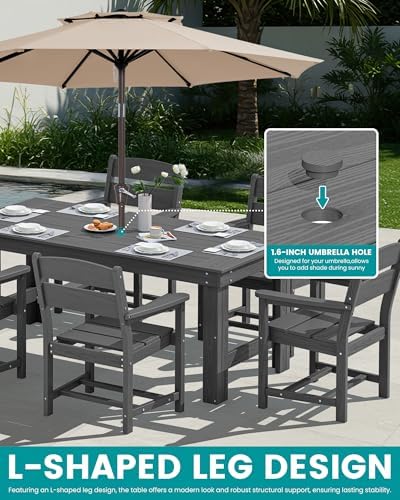 SERWALL HDPE Outdoor Dining Table and Chairs Set - Image 5