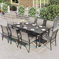 9pc Outdoor Patio Dining Set for 8, Textilene Chairs by HERASHOUSE