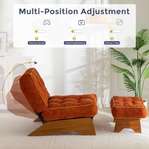 MAXYOYO Accent Chair with Ottoman, Lounge Chair with Adjustable Backrest - Image 3