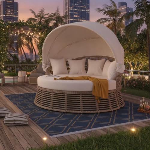 LUMISOL Wicker Rattan Outdoor Daybed by LUMISOL