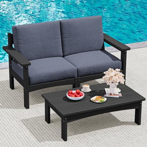 SERWALL 3 Pieces Patio Conversation Set, Loveseat by SERWALL