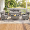 Luxury Swivel Rocker Chairs Sofa Set by Artfurniz