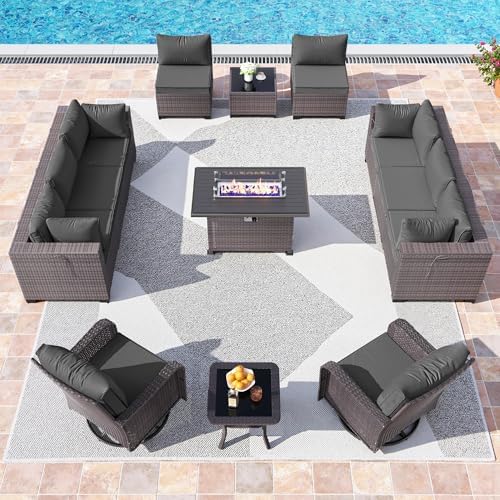 13 Pieces Outdoor Patio Furniture Set, Outdoor Sectional Furniture by RTDTD