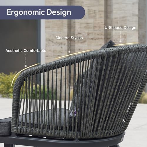PURPLE LEAF Outdoor Dining Set for 12, Rectangular Table and Chairs - Image 4
