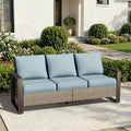 Outdoor Patio Wicker Sofa, 3-Seater Rattan Sofa by Joyside