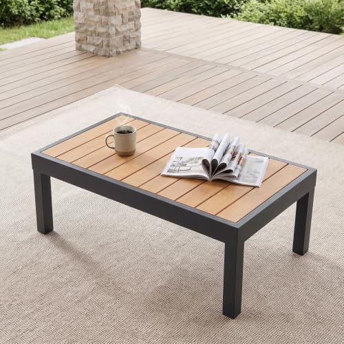 Outdoor Side Table, Aluminum Frame Patio End Table - Image 4