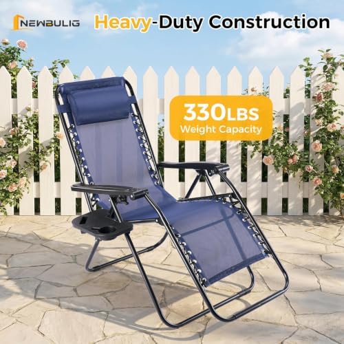 NEWBULIG Zero Gravity Chairs Set of 4, Folding Lounge Recliner Chair - Image 3
