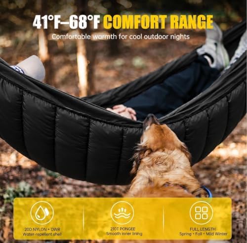 Camping Hammock Underquilt, Full Length Lightweight Insulated Quilt - Image 4