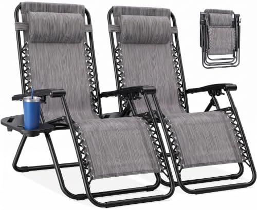 NEWBULIG Zero Gravity Chairs Set of 2, Folding Lounge Recliner Chair by NEWBULIG
