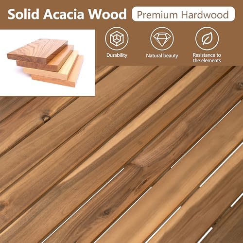 4pc Acacia Wood Outdoor Sectional Sofa Set - Image 6