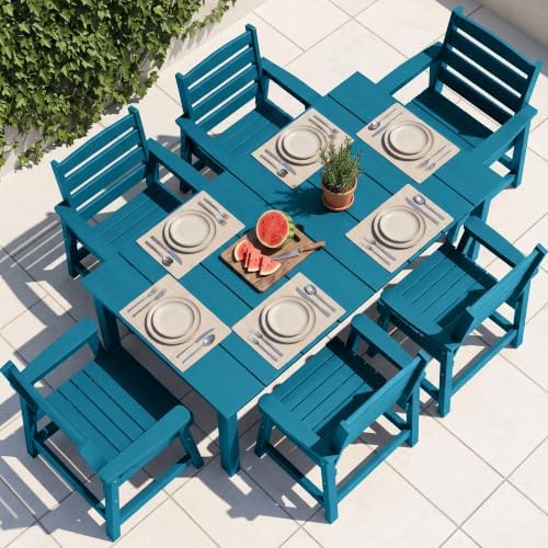 PLUUV 7PC Patio Dining Sets, 6 Armchairs & 1 Table by PLUUV