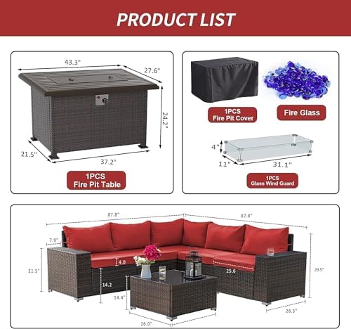7 Piece Outdoor Wicker Patio Furniture Set - Image 6