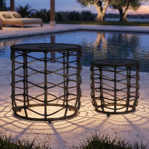 Boho Solar Outdoor Side Table by PARTPHONER