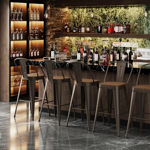 Metal Bar Stools Set of 4 - Image 6