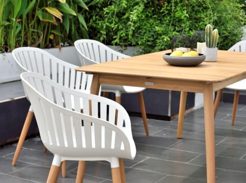 Amazonia Halo 7-Piece Teak Finish Rectangular Patio Dining Set | 100% FSC - Image 3