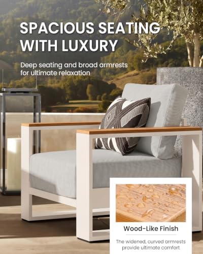 Oversized Aluminum Patio Furniture Set, 4 Pieces Luxury Outdoor Furniture Set - Image 3