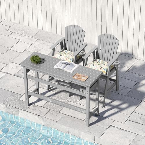 Sundale Outdoor Patio Bar Table, 41” Height Adirondack Rectangle Bar Table - Image 2