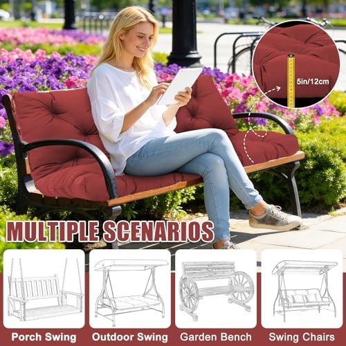 60" / 5 FT Porch Swing Cushions Outdoor - Image 3