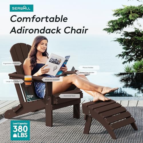 SERWALL Outdoor Adirondack Chair Set of 6 - Image 6