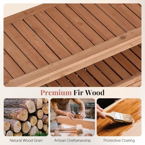 Jocisland Solid Wood Outdoor Potting Bench - Image 3