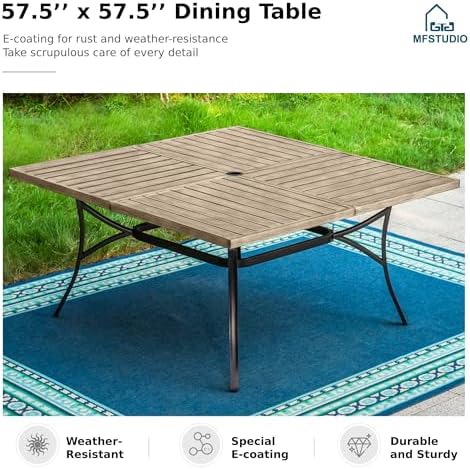 MFSTUDIO Square Outdoor Table for 8 - Image 5